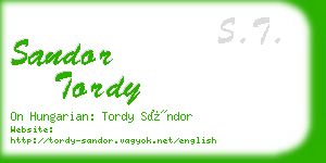sandor tordy business card